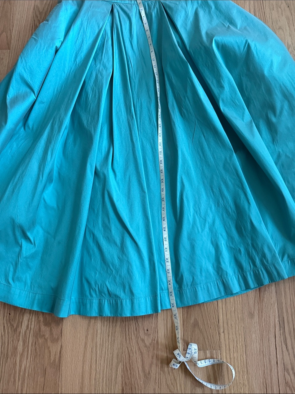 Frances Valentine Teal Circle Skirt with Pleats - Picture 5 of 6